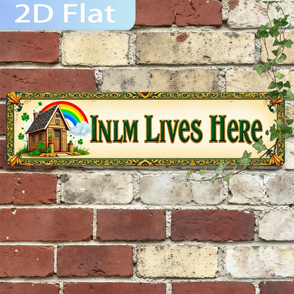 2D Flat, Vintage 'INLM Lives H - Home Bathroom Name recension och pris