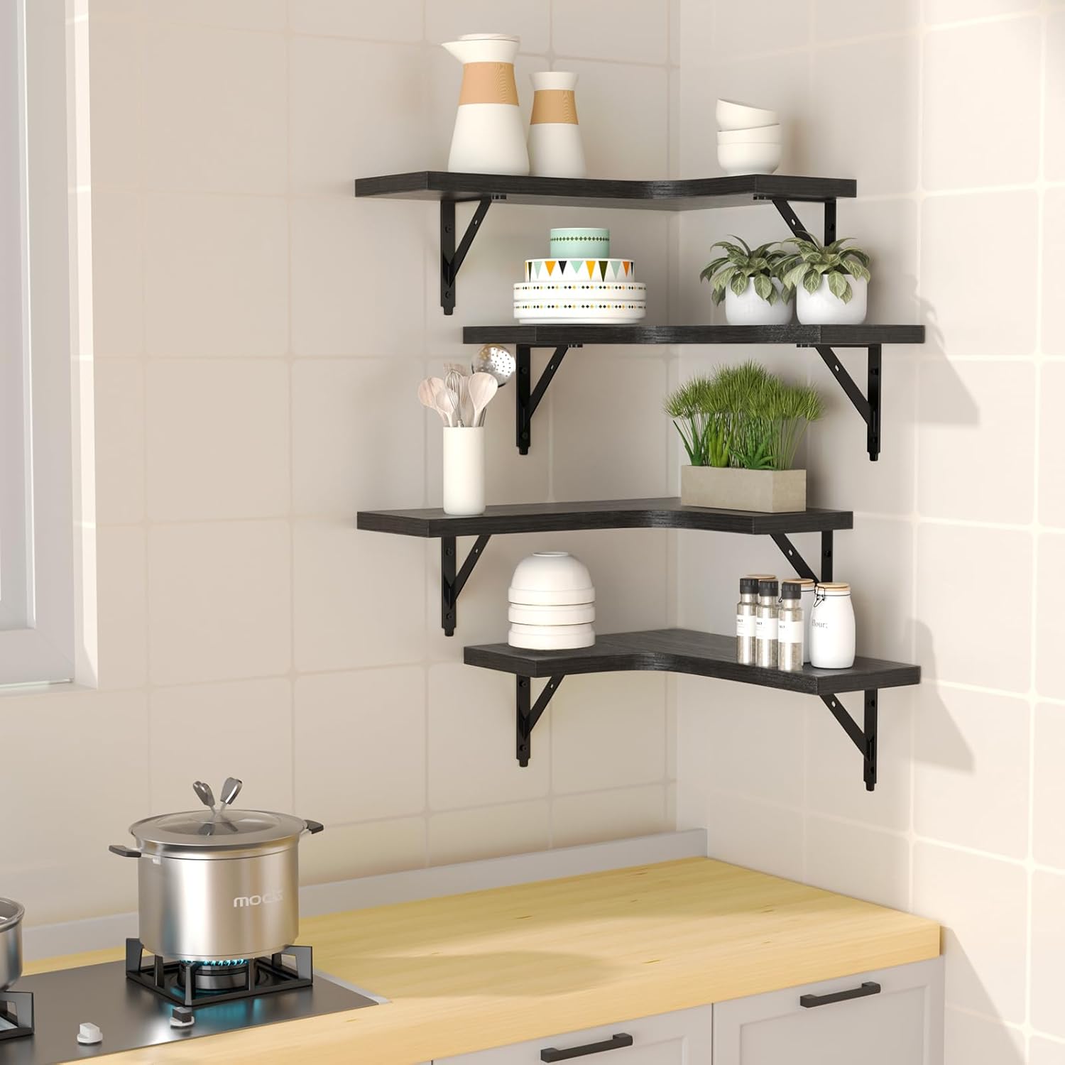 Corner Floating Shelves Set of - Home Bathroom Shelf recension och pris
