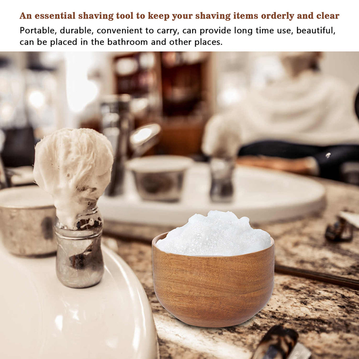 Wooden Men Shaving Bowl Light  - Home One Bathroom recension och pris