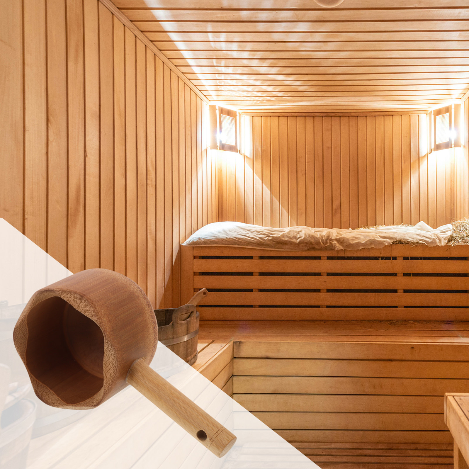 Bamboo Water Ladle Long Handle - Home Bathroom With Sauna recension och pris
