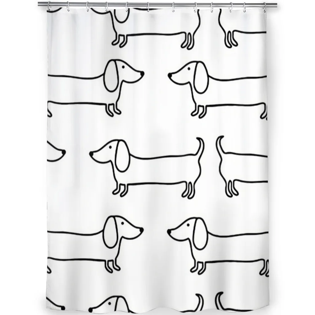 Dachshund Black White Bathroom - Home Bathroom Partition recension och pris