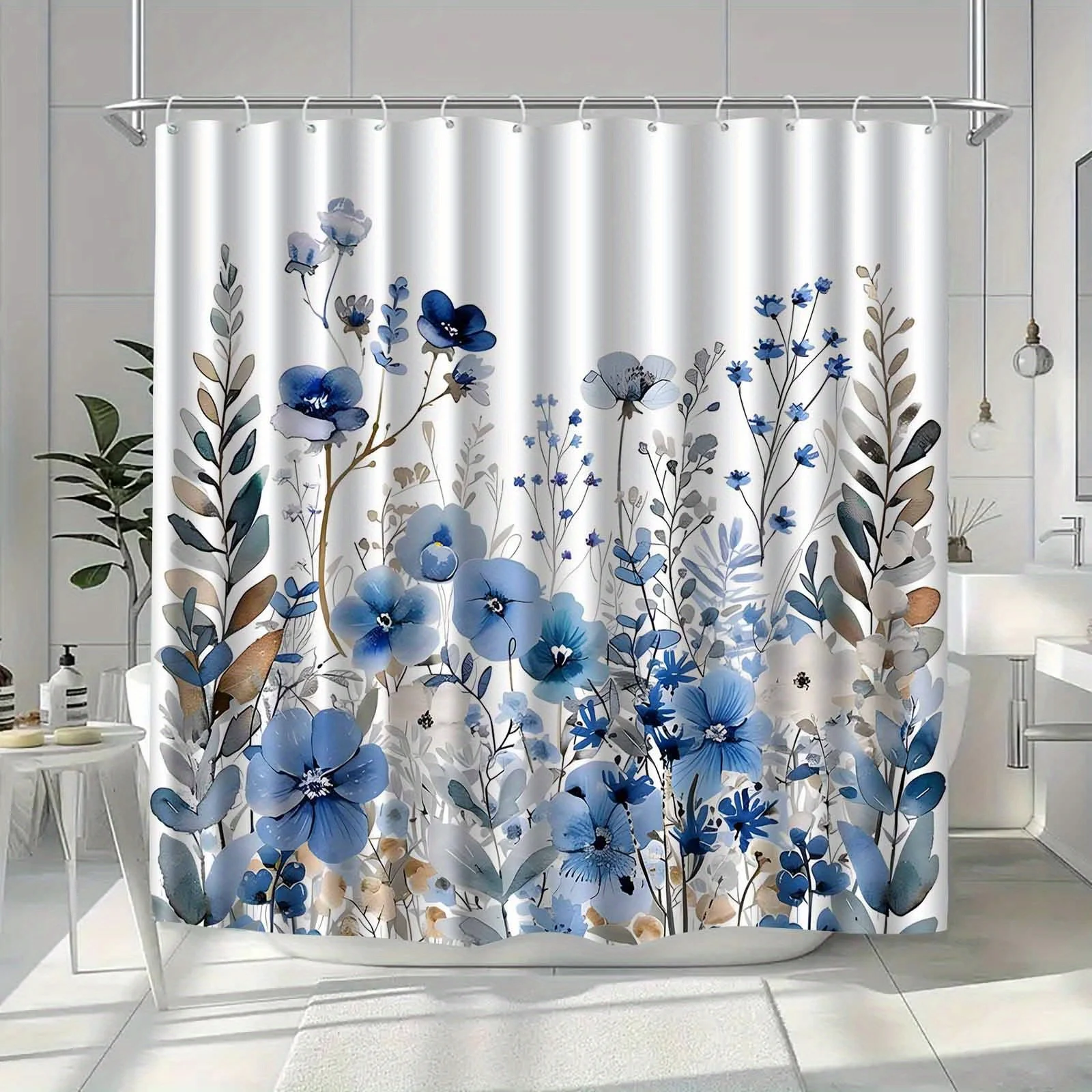 Watercolor Floral Plant Shower - Home Bathroom Partition recension och pris