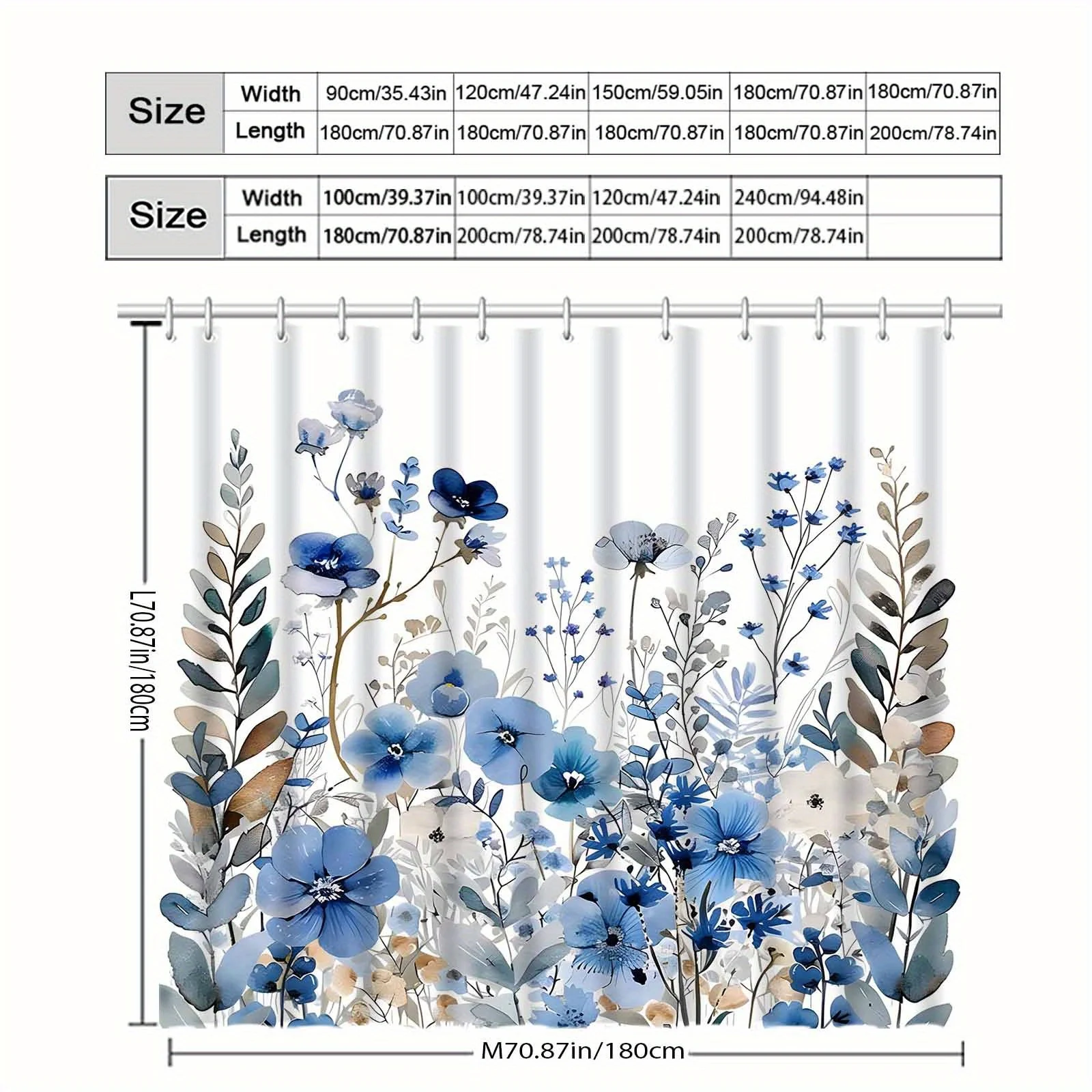 Watercolor Floral Plant Shower - Home Bathroom Partition recension och pris