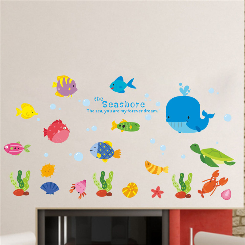Cute Fishes Whale Shark Sealif - Home Bathroom Tiles recension och pris