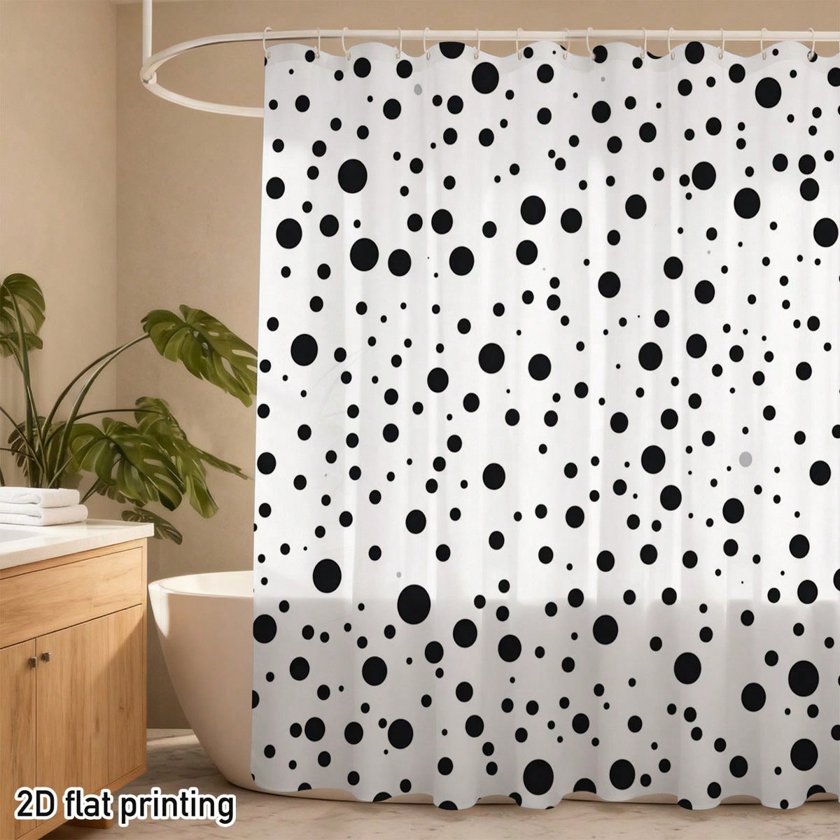 1PC Minimalist 2D Polka Dot Sh - Home Bathroom Partition recension och pris
