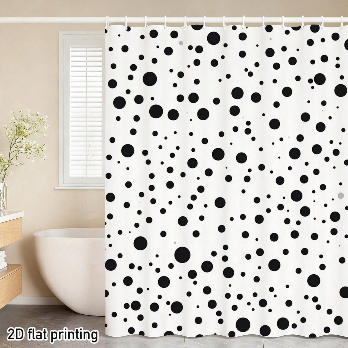 1PC Minimalist 2D Polka Dot Sh - Home Bathroom Partition recension och pris