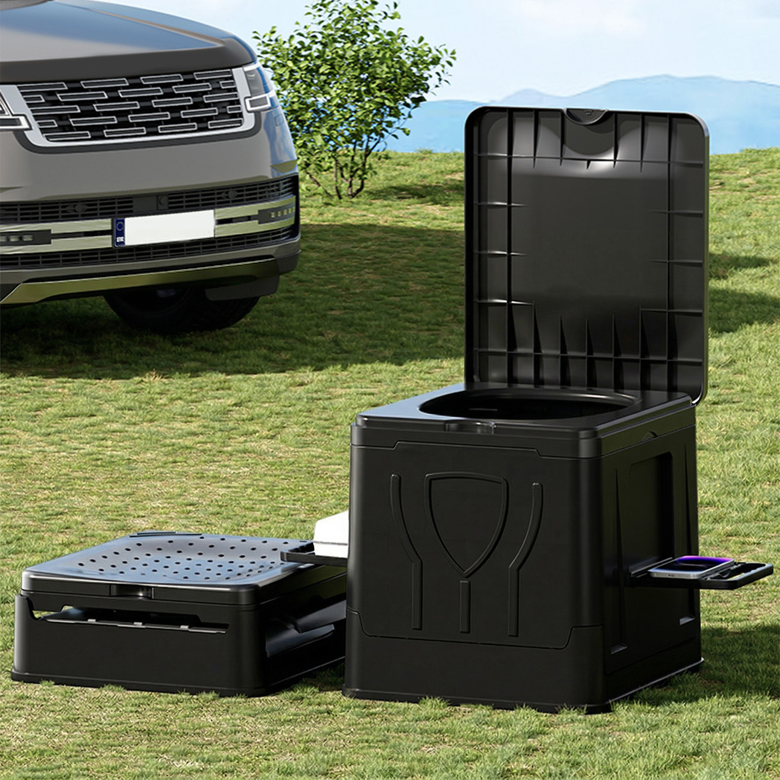 Camping Toilet, Portable Toile - Toilet Paper Holder recension och pris