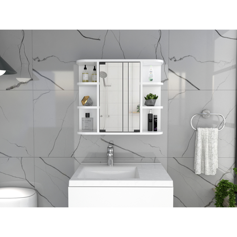 6-Story mirror cabinet white b - Bathroom Cabinet Mirror recension och pris