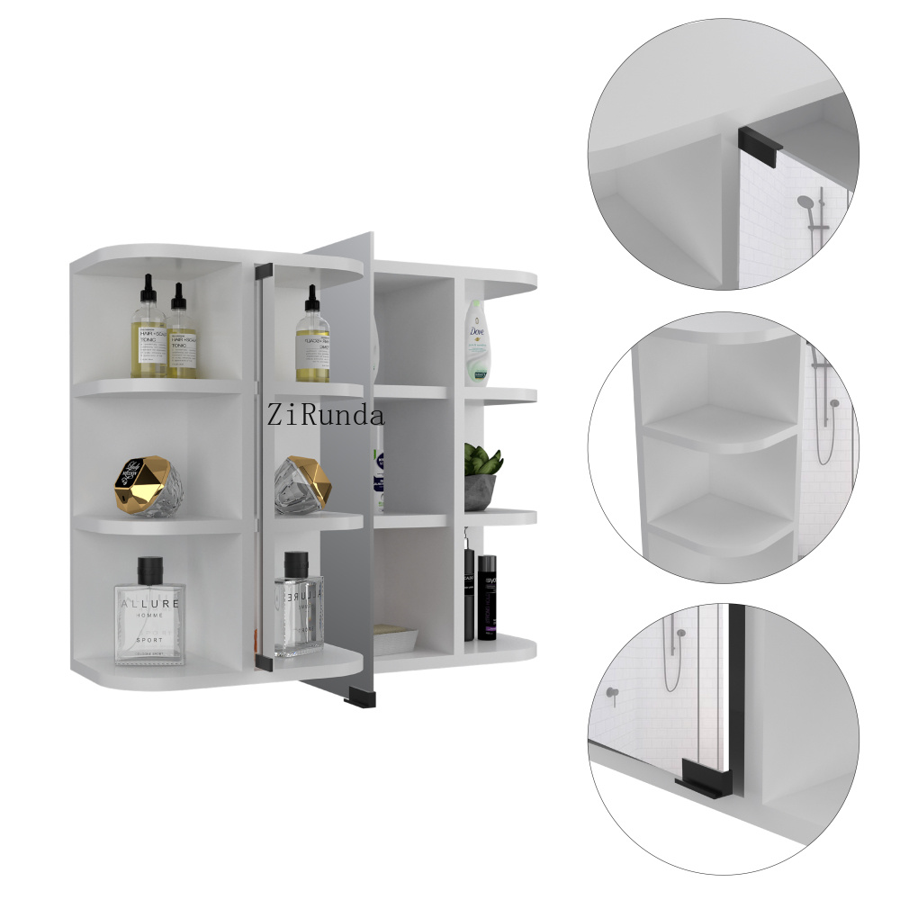 6-Story mirror cabinet white b - Bathroom Cabinet Mirror recension och pris