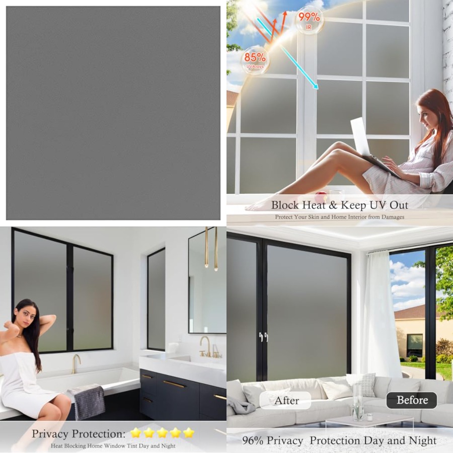 Window Privacy Film Frosted Gl - Home Bathroom Window Tint recension och pris