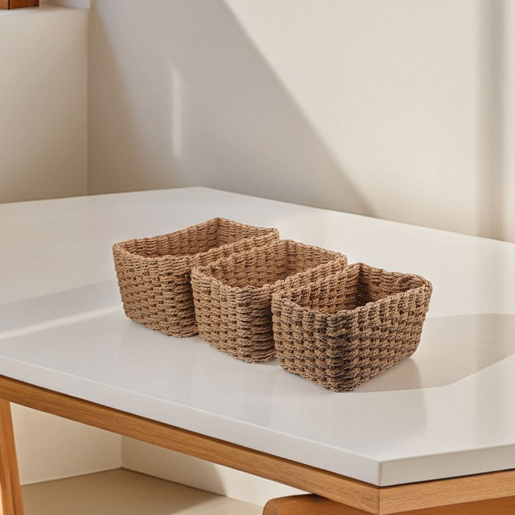 4Pcs Handwoven Storage Basket  - Home Bathroom Organizer recension och pris