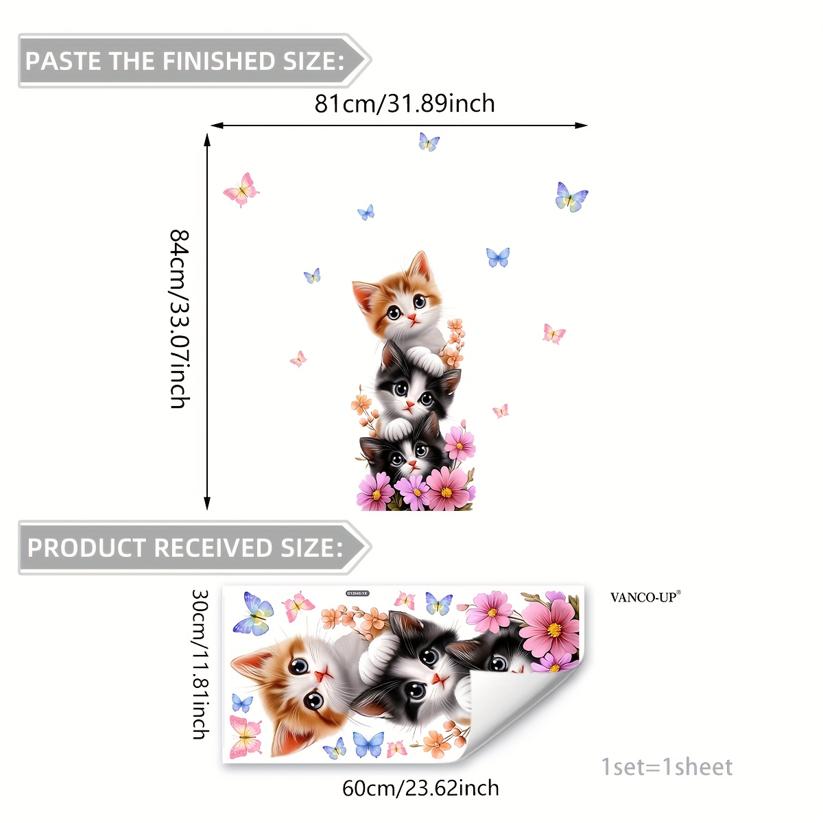 1Pc Cute Kitten Jenga Butterfl - Home One Bathroom recension och pris