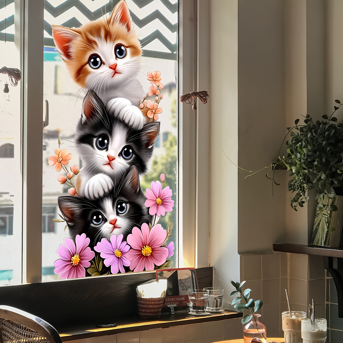 1Pc Cute Kitten Jenga Butterfl - Home One Bathroom recension och pris